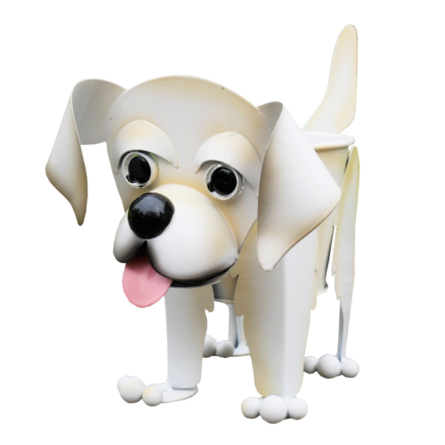 Darthome Labrador Nodding Dog Planter Metal Garden Plant Pot Cute Design Outdoor Ornament