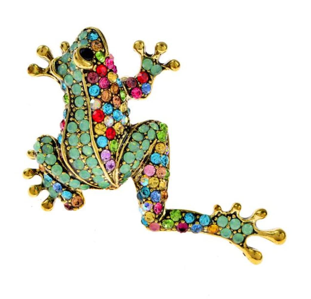 KAWADU Green Rhinestone Brooch, Full Glasses Design, Alloy Material, Women And Men Jewelry