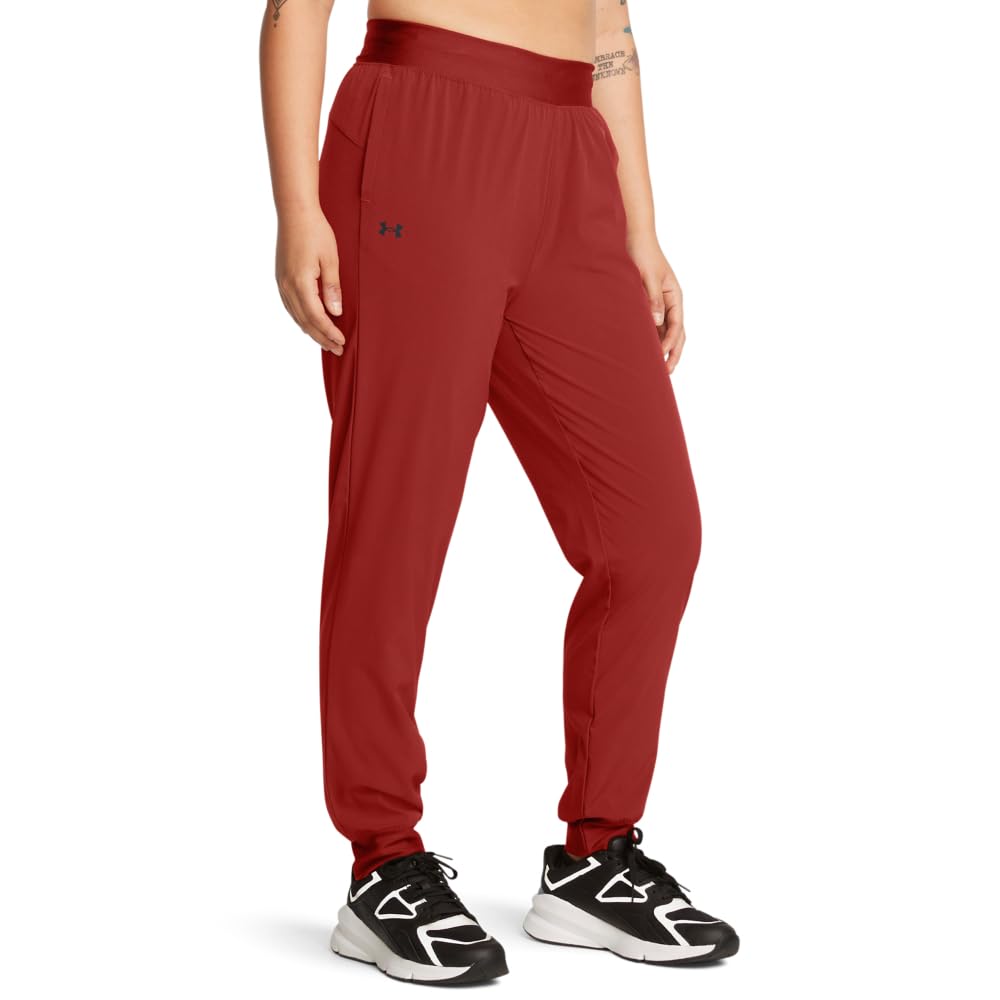 Under Armour Womens Armoursport Woven Pants, (840) Earthen Orange / / Black, Medium Short