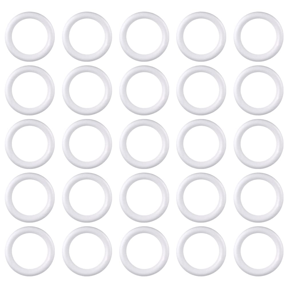 Craft Foam Wreath Forms Frame: 30pcs 10cm Round Circle Rings White Floral Ring for Christmas Valentines Day DIY Arts Floral Projects