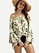Floerns Women's Boho Print Off Shoulder Bell Sleeve Dress Blouse