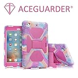 iPad Mini Case, ACEGUARDER Full Body Protective Premium Soft Silicone Cover with Adjustable Kickstand for iPad Mini 1 2 3 (PinkCamo/Rose)