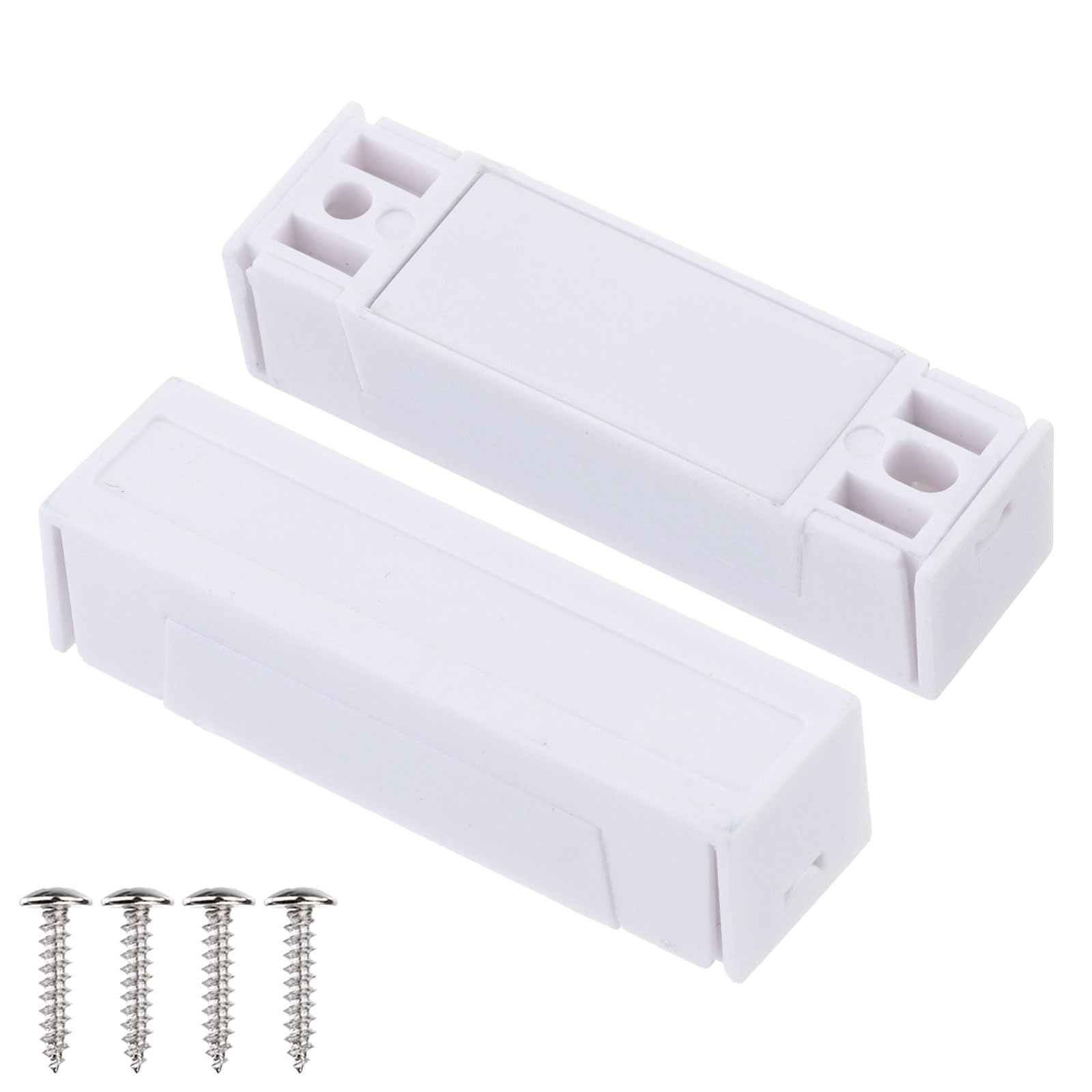PATIKIL Surface Mount Wired N.C. Door Contact 5Pcs 0-100V/0.5Amp Magnetic Reed Switch for Home Alarm Security System, White