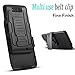 Droid Maxx Case, Motorola Droid Maxx Case, Starshop[Heavy Duty] Dual Layers with Kickstand and Locking Belt Clip with Premium Screen Protector Black