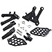 LUO Front Foot Rest Pegs Kit for Honda CBR600RR 2003-2006 2004 2005 Black