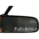 2 x Trust in God Car Stickers, Car Accessories for Women, Motivational Mirror Decals, Vinyl Car Window Decals, Self Affirmation Car Decor, Car Decals for Rearview Mirror (Holographic)