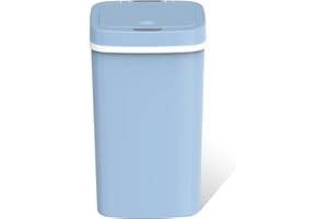 Ninestars NPT-16-1BL Automatic Touchless Motion Sensor Diaper Disposal Trash Can with lid, 4.2 gallon/16 L, Baby Blue Plastic