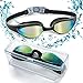 HYX Swim Goggles, Swimming Goggles with Flexible Soft Nose Bridge & Coloured Mirror Lenses, No Leaking Anti Fog Uv Protection Triathlon Swim Goggles for Adult Men Women Youth Kids