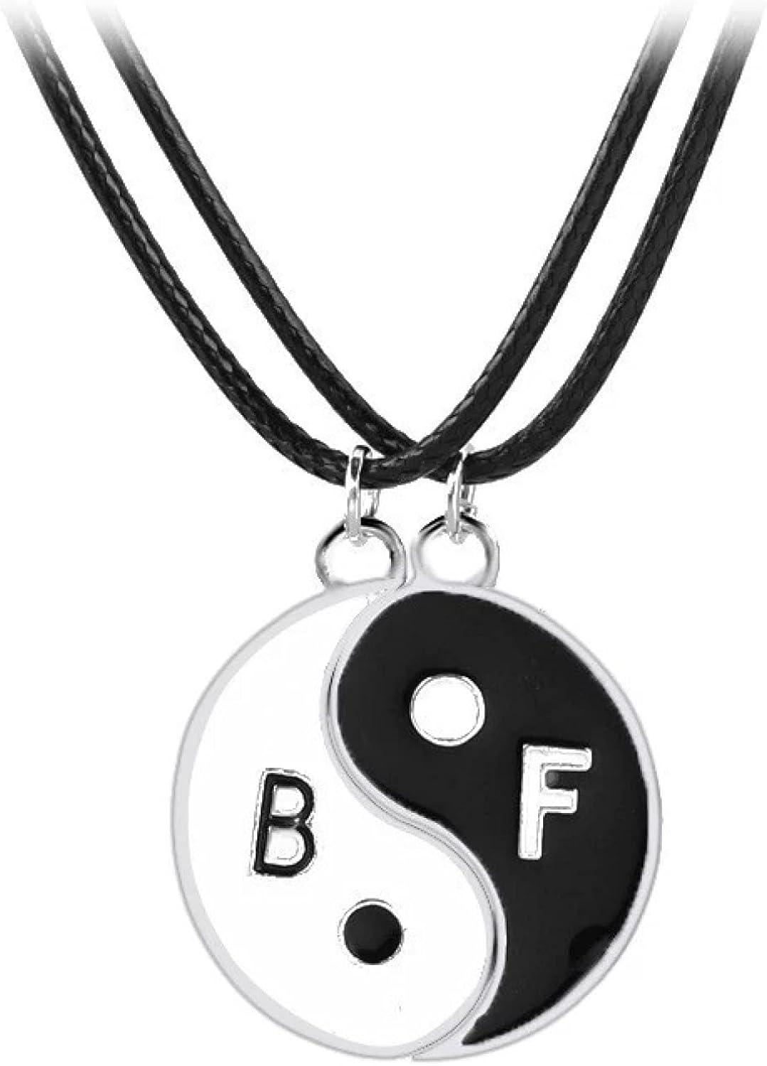 2pcs/set Necklace Pendant Leather Chain Necklace Bff Friendship Jewelry