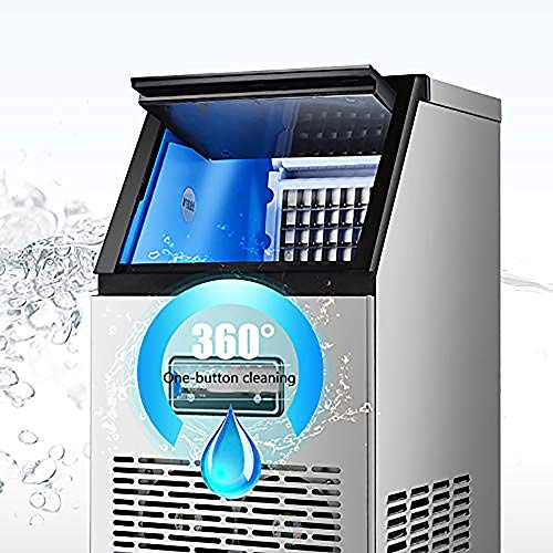 Eiswürfelmaschinen Edelstahl, 200W Eiswürfelbereiter 40kg 88Lb Eiswürfel, Selbstreinigungsfunktion, Kommerziell Ice… – Bild 7