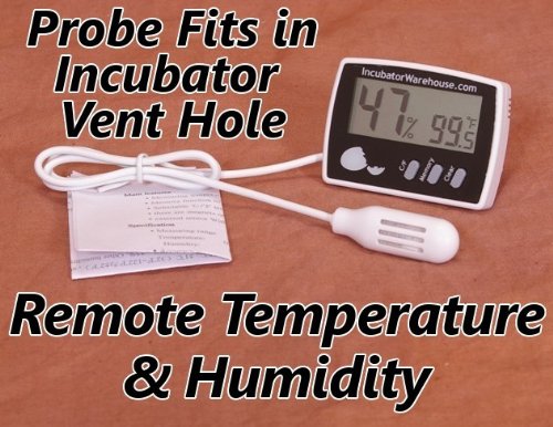 IncuTherm Plus Digital Thermometer Hygrometer w Min/Max Memory & Remote Probe