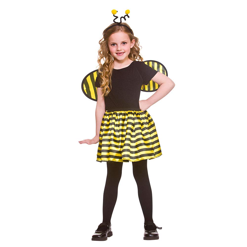 Wicked Costumes Girls Bumblebee 3pc Fancy Dress Set - One Size (6-12 Years)