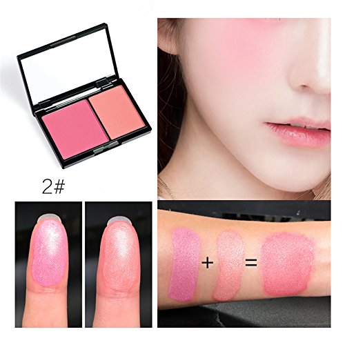 CCbeauty Blush Palette Makeup Blusher Powder Face Cheek Blendable Blush,Micro-pearlescent,#2