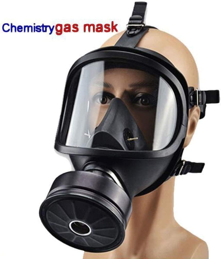 HIMFL Full Face Gas Mask (Respirator +Canister) for Military Reality Field (Black)