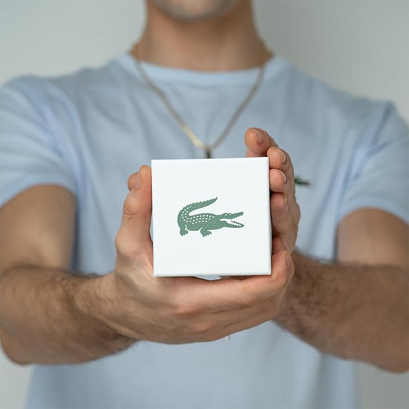 Relógio analógico de quartzo lacoste para homem ou mulher, com elegante pulseira de silicone com textura petit piqué