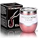 MASCOTKING 12 oz Wine Tumbler,Double Vacuum Insulated Wine Glass with Lids for Keeping Wine, Coffee, Drinks, Champagne, Cocktails