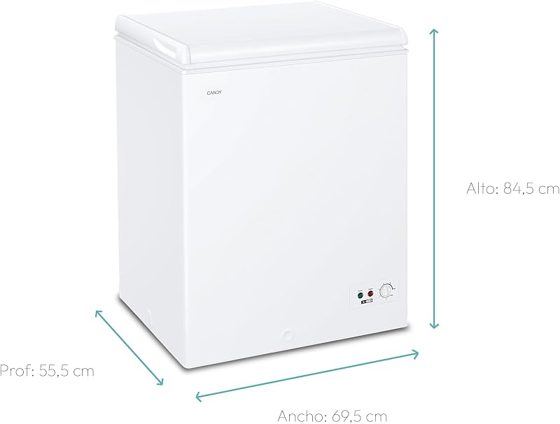 CCHH 145E, Congelador Arcón Horizontal, Ancho 70CM, 137L, Tecnología Estática, 1 Cesto, Control Electrónico Externo, Indicador de Temperatura, Alarma Aumento de Temperatura, 39DB, Blanco