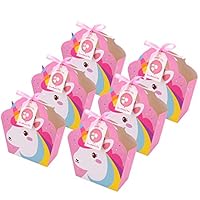 MORDUN 24 Unicorn Party Favor Bags Thank You Tags Included- Goodie Bags, Kids Birthday Party, Baby Shower, Rainbow, First Birthday, Treat Bag- Pink