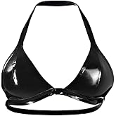 elinharness Women Handmade Latex Apparel 2 piece set. Glossy Bralette Top & Bikini Bottoms. Seamless Soft Underwear Set