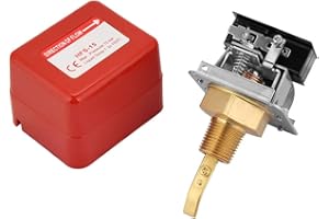 EMUKOEP Water Flow Sensor Switches 1/2 Water Paddle Flow Switch Thread Connection SPDT Contacts Red(Partial Stainless Steel Type)