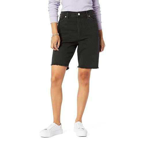 Levi Strauss Signature Gold Women's Juniors Ultra High Rise Long Short, Midnight Mist, 7