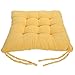 Corduroy Chair Pad - TKOOFN Expandable Polyethylene (EPE) Stuffed Seat Cushion [13.7x13.7inch] Square Chair Cushion for Home Furniture & Decor (package of 1, Yellow)
