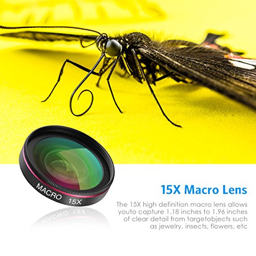 [Upgraded Version] Criacr For iPhone Camera Lens Kit, 0.6X Wide Angle Lens + 15X Macro Lens, Clip-On Cell Phone Lens for iPhone X / 8 / 8 Plus / 7 / 6 / 6S, Samsung, Most Smartphones (NO Distortion) - Thumbnail 5