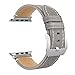 Simpeak Apple Watch Band 38mm, Genuine Leather Replacement iWatch Wristband Sport Strap with Stainless Metal Clasp for Apple Watch Series 3 2 1 Sport and Edition, Grey