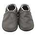 YALION Baby Boys Girls Shoes Crawling Slipper Toddler Infant Soft Leather First Walking Moccs(Grey,6-12 Months)