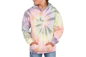 GAMISOTE Unisex Kids Tie Dye Sweatshirt Boys Girls Hooded Kangaroo Pocket Pullover Hoodies