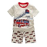 B.GKAKA Little Boys Christmas Pajamas Santa Fire-engine Sleepwear for Kids Size 2-8Y