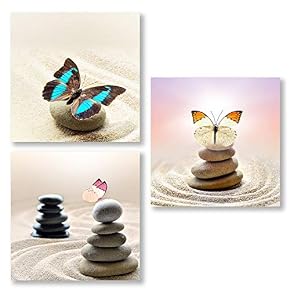 wall26 3 Panel Canvas Wall Art Stones in...