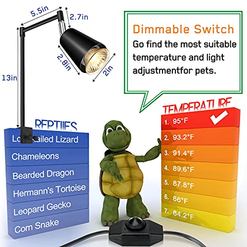 Fischuel Flexible Heating Lamp UVB Lamp with Clamp Fixtures, Reptile