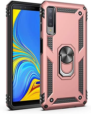 wonfurd Samsung Galaxy A7 2018 case,TPU+PC Back Cover Ring Holder Heavy Duty Car Mount Edge Bumper Shock-Absorption Anti-Scratch case for Samsung Galaxy A7 2018 (5)