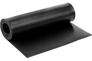 QWORK Rubber Sheet Roll, Solid Rubber Gasket Strip, 48" Long x 12" Wide x 1/8" Thick, for Sealing, Bumpers, Weather Stripping