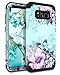 Casetego Compatible with Galaxy S8 Plus Case,Floral Three Layer Heavy Duty Hybrid Sturdy Shockproof Full Body Protective Cover Case for Samsung Galaxy S8 Plus,Blue Flower