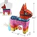 Donkey Pinatas - 2 Sizes Mexican Pinatas with Hanging Loop (13 x17 in)- Colorful Festival Party Supplies Favor for Fiestas, Cinco de Mayo Decorations, Mexican Themed Party