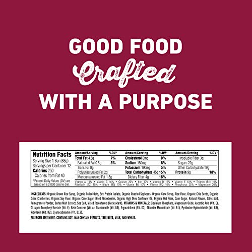 CLIF BAR - Energy Bars - Berry Pomegranate Chia - (2.4 Ounce Protein Bars, 12 Count)