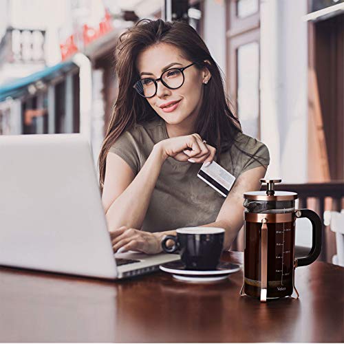 Veken French Press Coffee Maker (12oz), 304 Stainless Steel Coffee