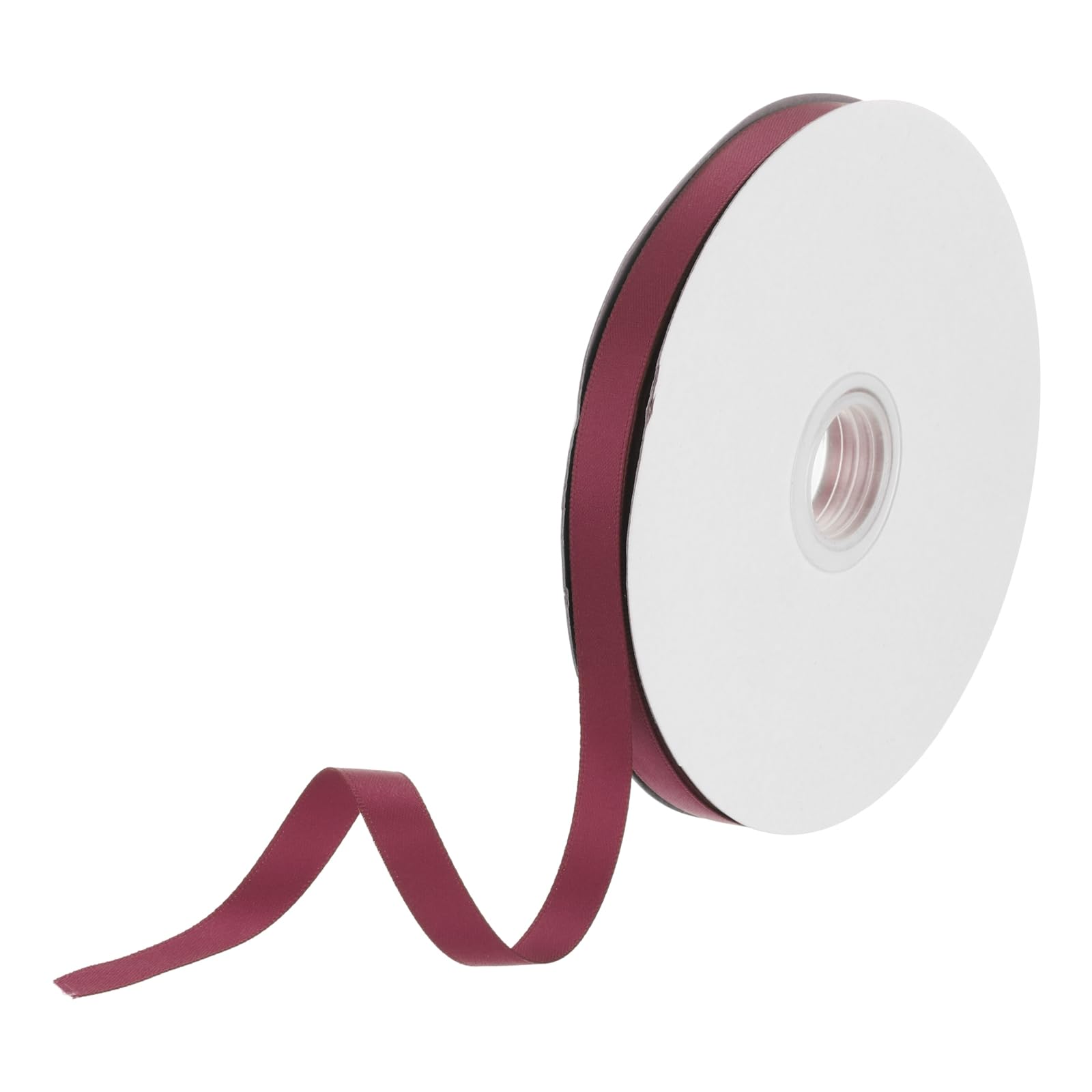 DMiotech 10mm Satin Ribbon 46m/150ft Thin Double Face Fabric Grosgrain Ribbon for Gift Wrapping Floral Hair Flower Bouquet, Dark Red