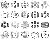 Winstonia Nail Art Image Stamping Plates Collection Set 20 pc 4th Generation - NEW & HOT Designs Water-marbling, Floral, Galaxy, Fantasy
