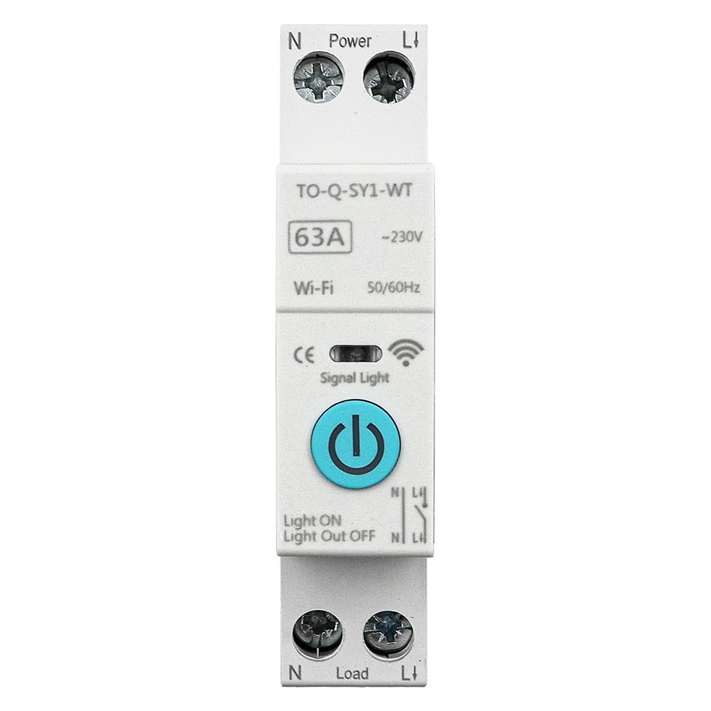 Tiardey Smart Circuit Breaker WiFi Relay Support Remote Control Timing Countdown Loop Timing Compatible with Assistant Tuya Alexa Smart Life -63A