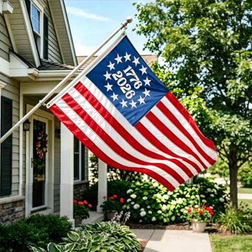 Patriotic Embroidered 1776 USA Anniversary Flag