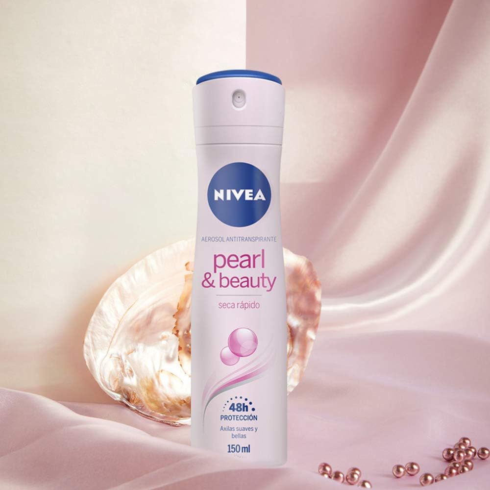 NIVEA Pearl & Beauty Anti-Perspirant Deodorant (150ml), 48hr Deodorant for Women, Anti-Perspirant Spray for Women, with A Gentle Fragrance & Pearl Extracts - Image 5