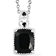 Shop LC Black Necklace for Women Platinum Plated in 925 Sterling Silver Necklace for Women 20 Inches Spinel Promise Birthday Gifts for Women