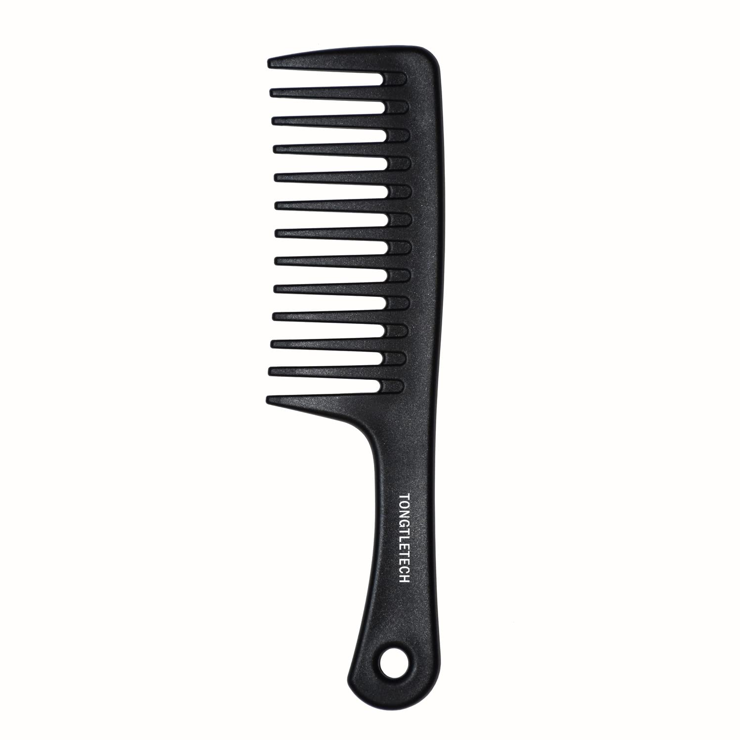 Tongtletech Wide Tooth Detangling Brush - Best Styling Comb for Long, Wet & Dry or Curly Hair - Black