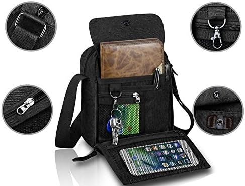 ASAKUSAIREN Messenger Bag Crossbody Shoulder Bag Multifunctional Canvas Bag Sling Bag Travel Purse
