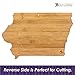 Totally Bamboo Destination Iowa State Shaped Serving and Cutting Board, Includes Hang Tie for Wall Display