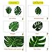 AWEHIRU Losecu Artificial Palm Leaves, 60 Pcs 6 Kinds, Faux Monstera Leaves Stems Tropical Plant Simulation Safari Leaves for Hawaiian Luau Party Jungle Beach Theme Party Table Leave Decorations