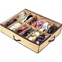 Shoe Box 12 Pocket Under Bed Foldable Shoe Container Storage Organizer Holder